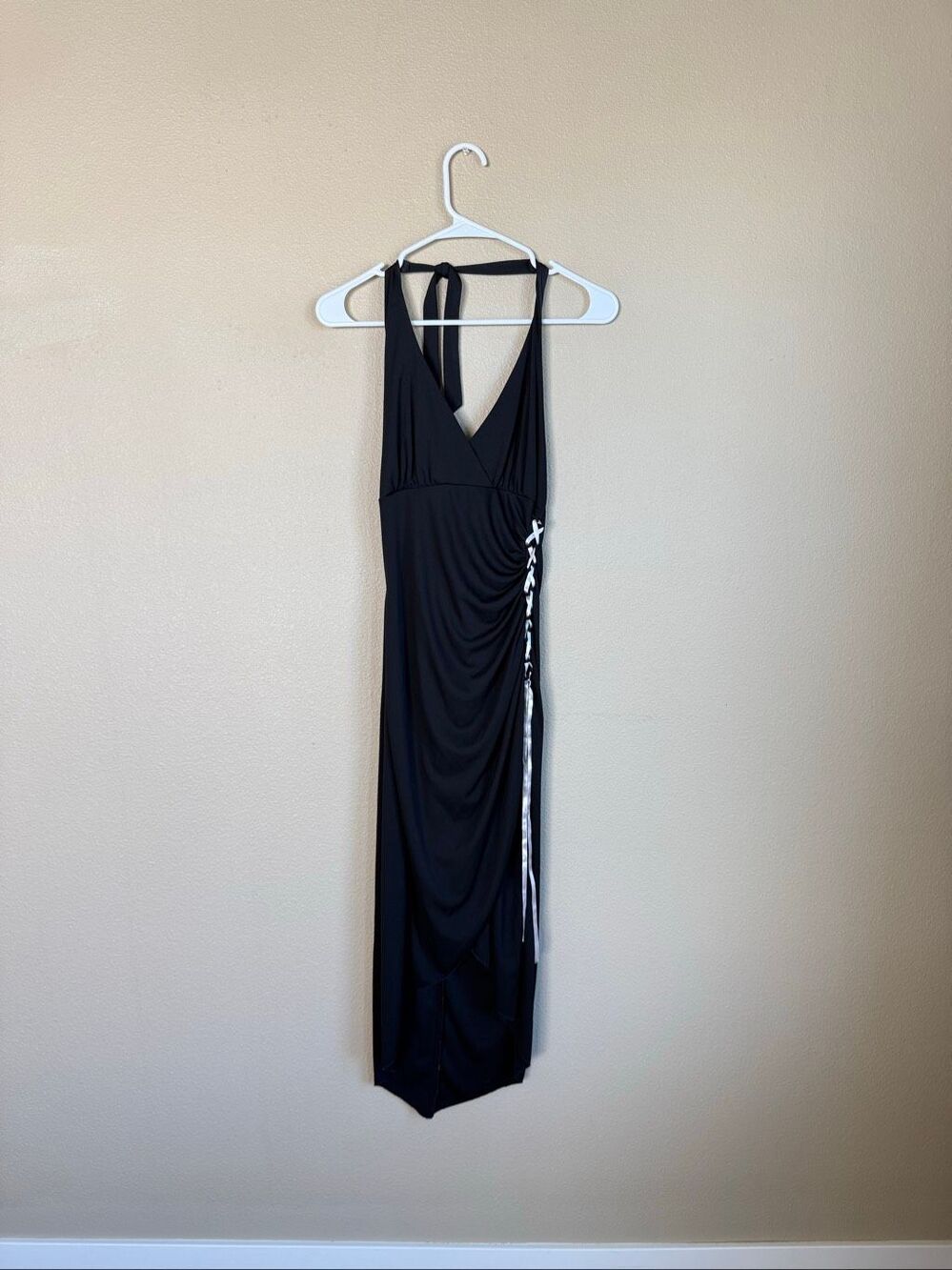 Y2K Black Lace Up Dress